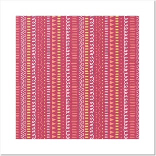 Tribal Stripes Vertical Pink Posters and Art